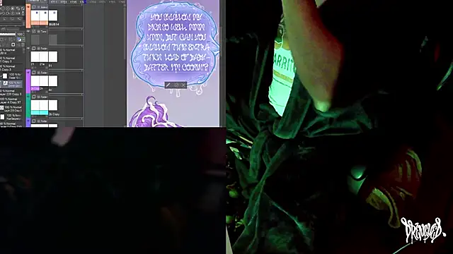 Snapshot of DrenchedArt chatting on October 15, 4:42 am DrenchedArt online show from October 15, 4:42 am